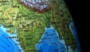 India viewed on a globe