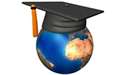 globe with graduation cap globe with graduation cap