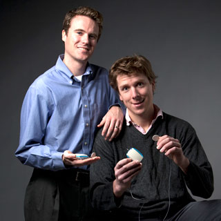Bryant Guffey, MBA ’10 (left) and George K. Lewis Jr., MS ’08, PhD ’12, co-founders, ZetrOZ