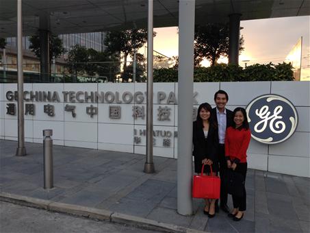 Ginger Ku, Boon Hoe Chin and Cecilia He at GE China Technology Park in Shanghai, China