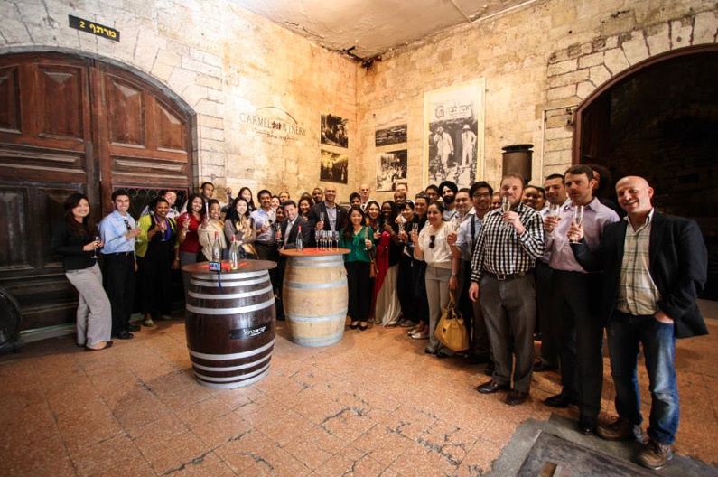 Students at Carmel Winery, Rishon LeZion