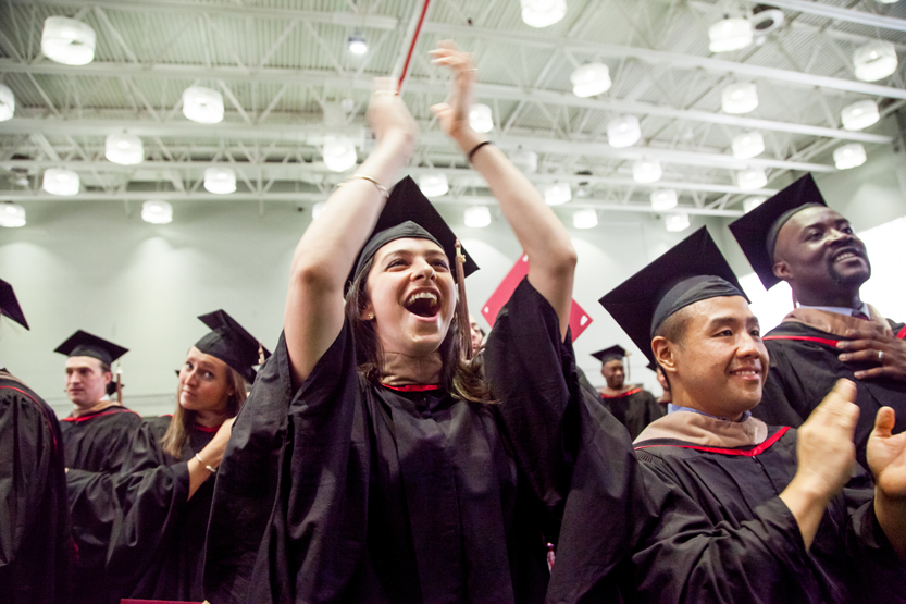 A Johnson alumna celebrates at commencement