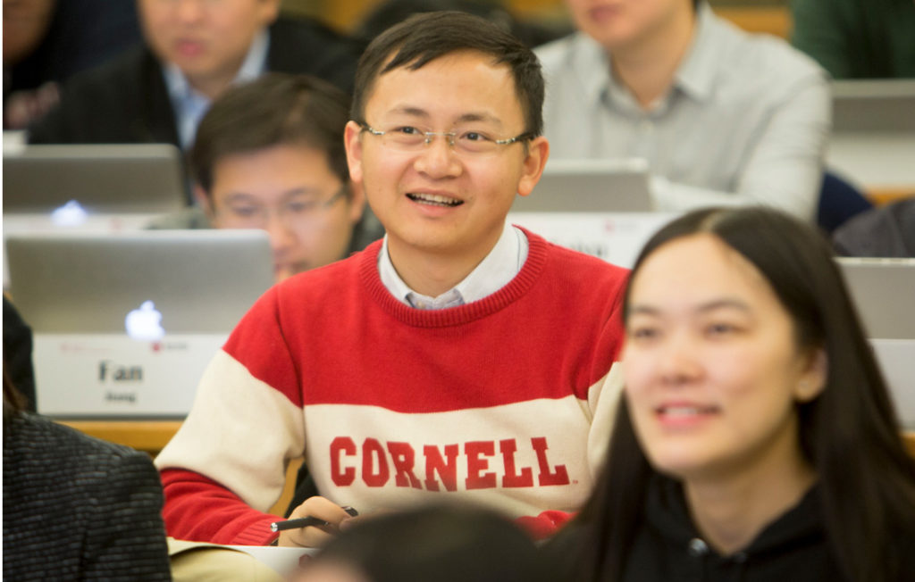 Tsinghua student wearing a Cornell sweater