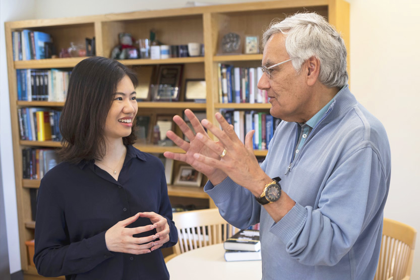 Professor having a discussion with a student