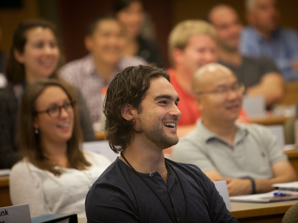 MBA students in a classroom.