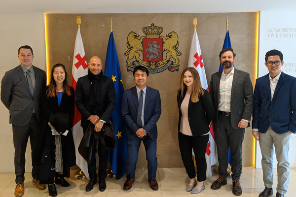 The Sustainable Global Enterprise student team meets then Prime Minister of Georgia, Mamuka Bakhtadze