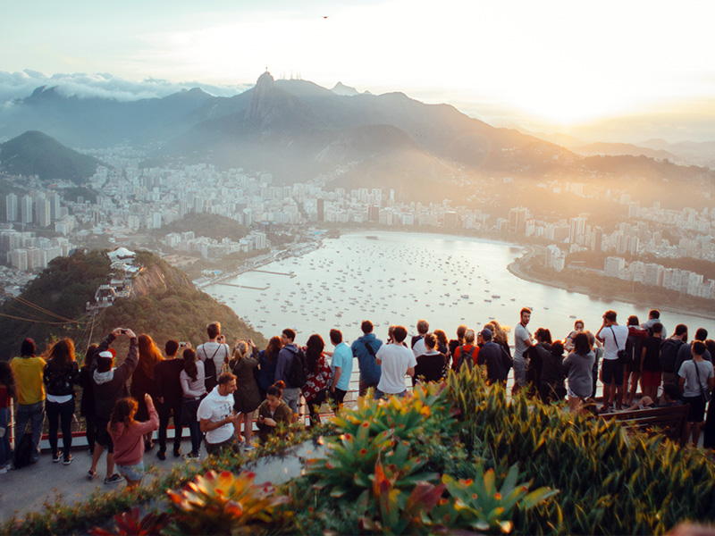 Crowded tourist destination