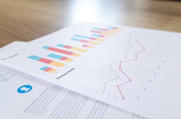 Stocks: Charts and graphs printed on a piece of paper