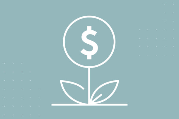 Illustration of a flower with a dollar sign inside