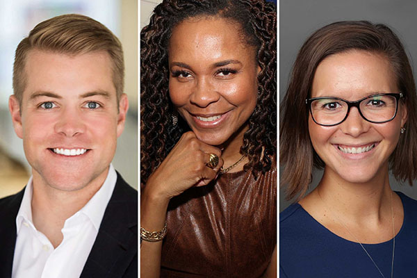 side by side portraits of Patrick George, Abbi Robinson-Hobson, and Cara Petonic