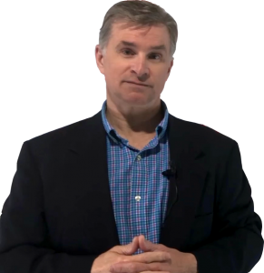 man in business casual clothing with hands clasped