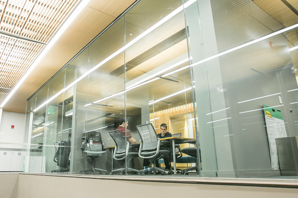 Students working in one of the breakout rooms in Breazzano