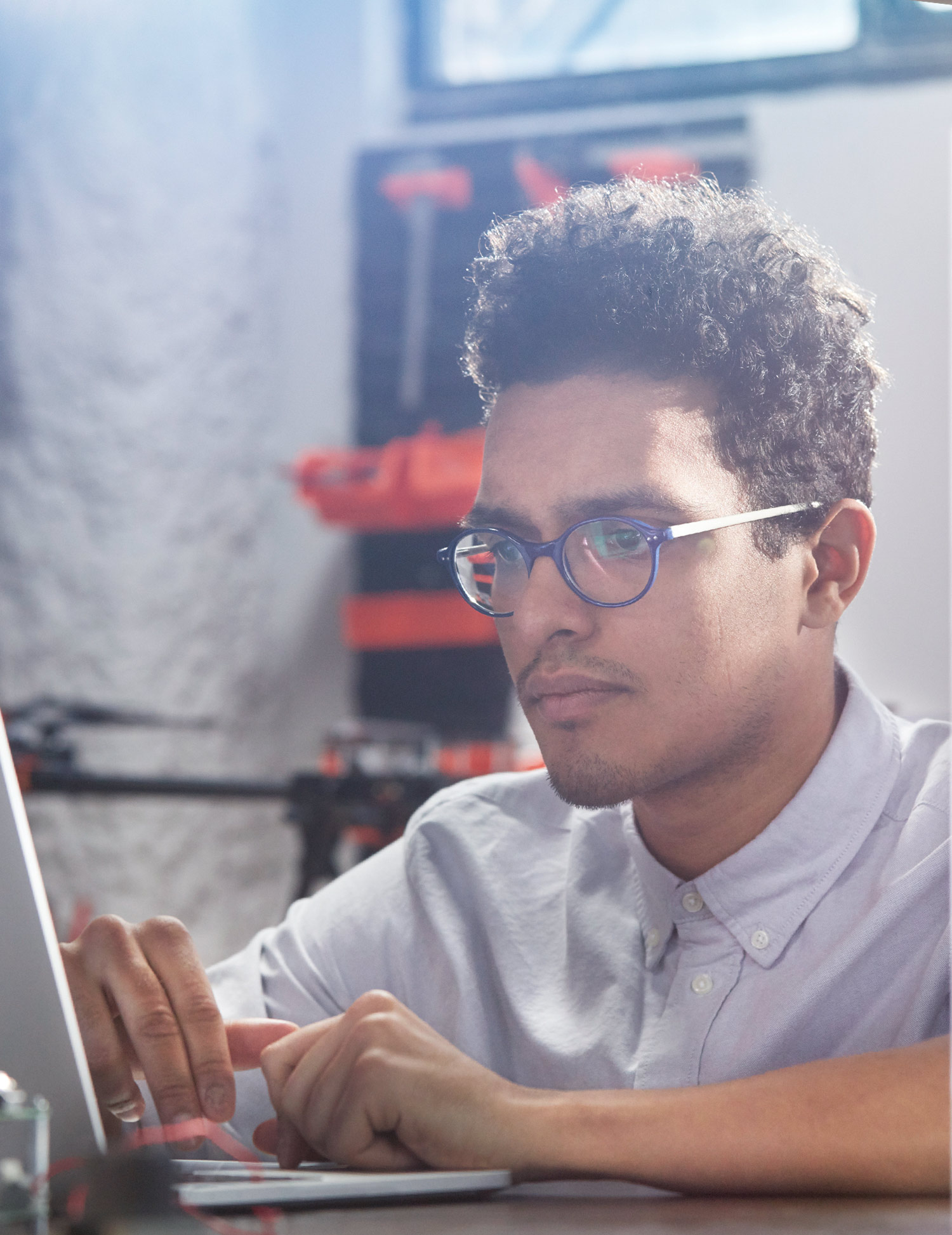 Man working at a laptop