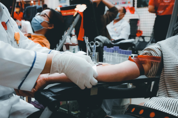 Donating blood or plasma