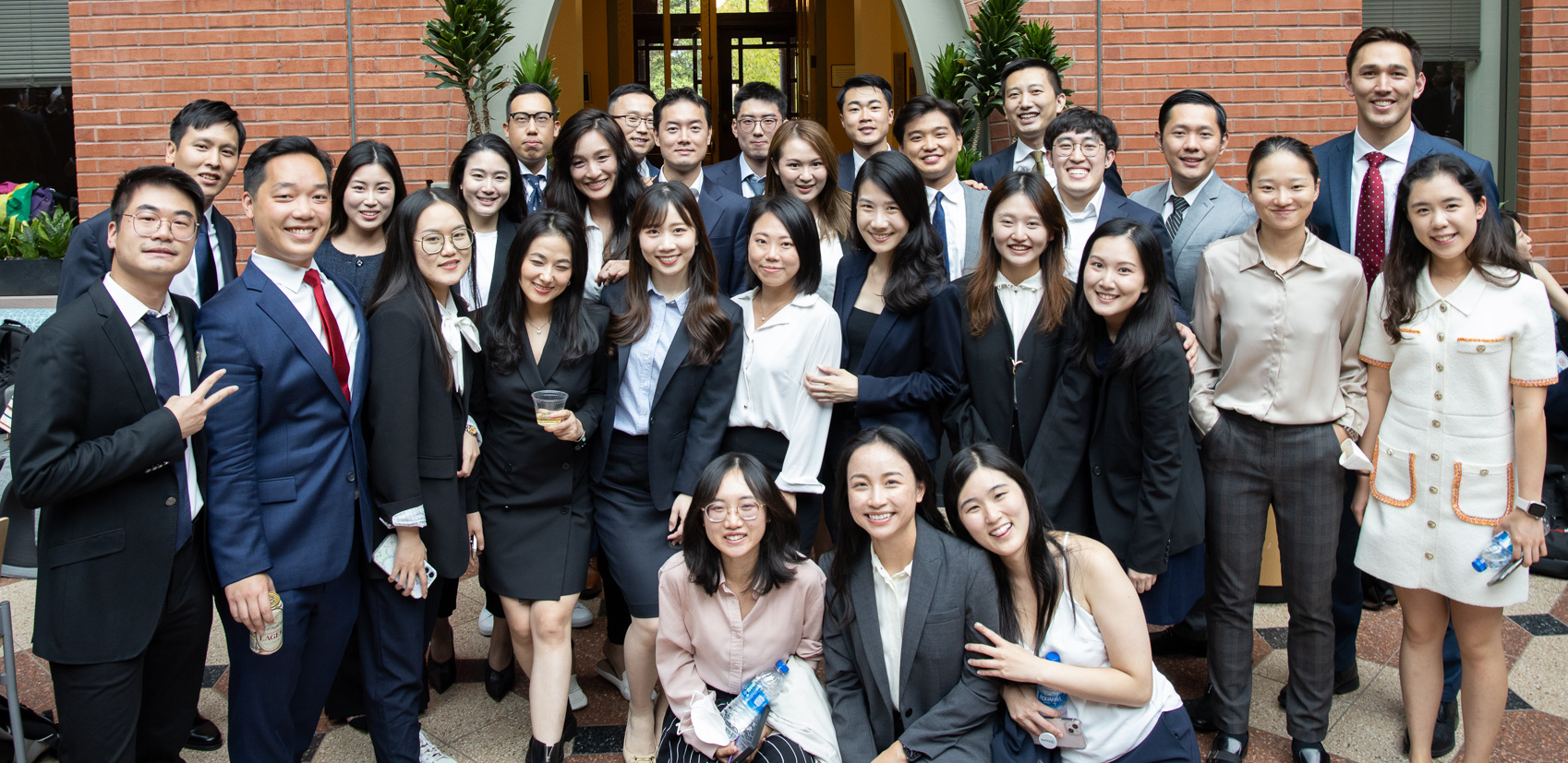 Group of Asian students posing for a photo.