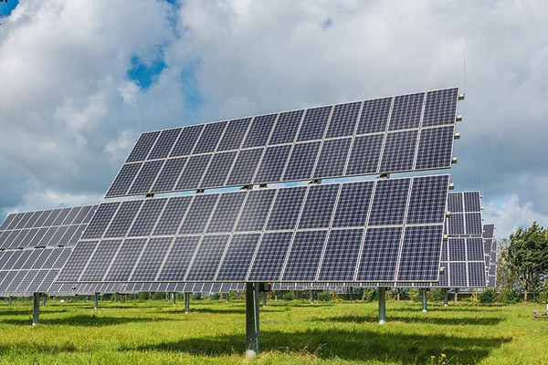 Picture of solar panels in a field