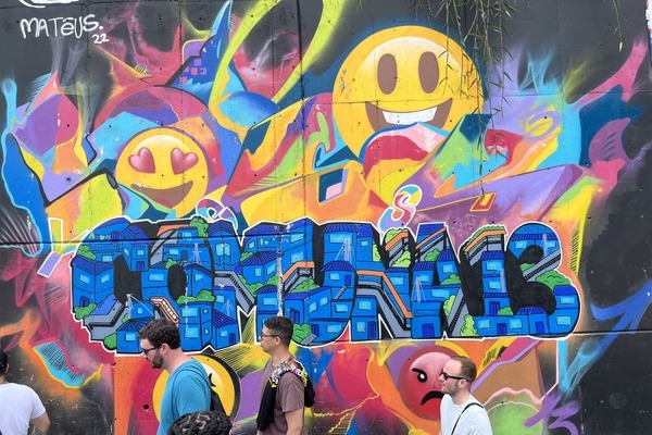 a colorful mural.