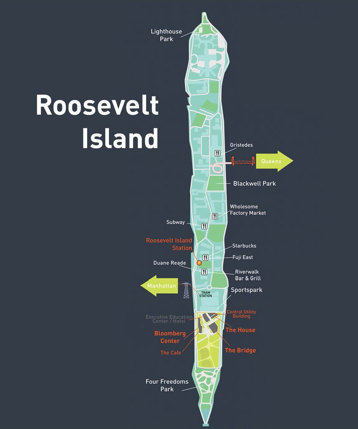 Roosevelt Island map