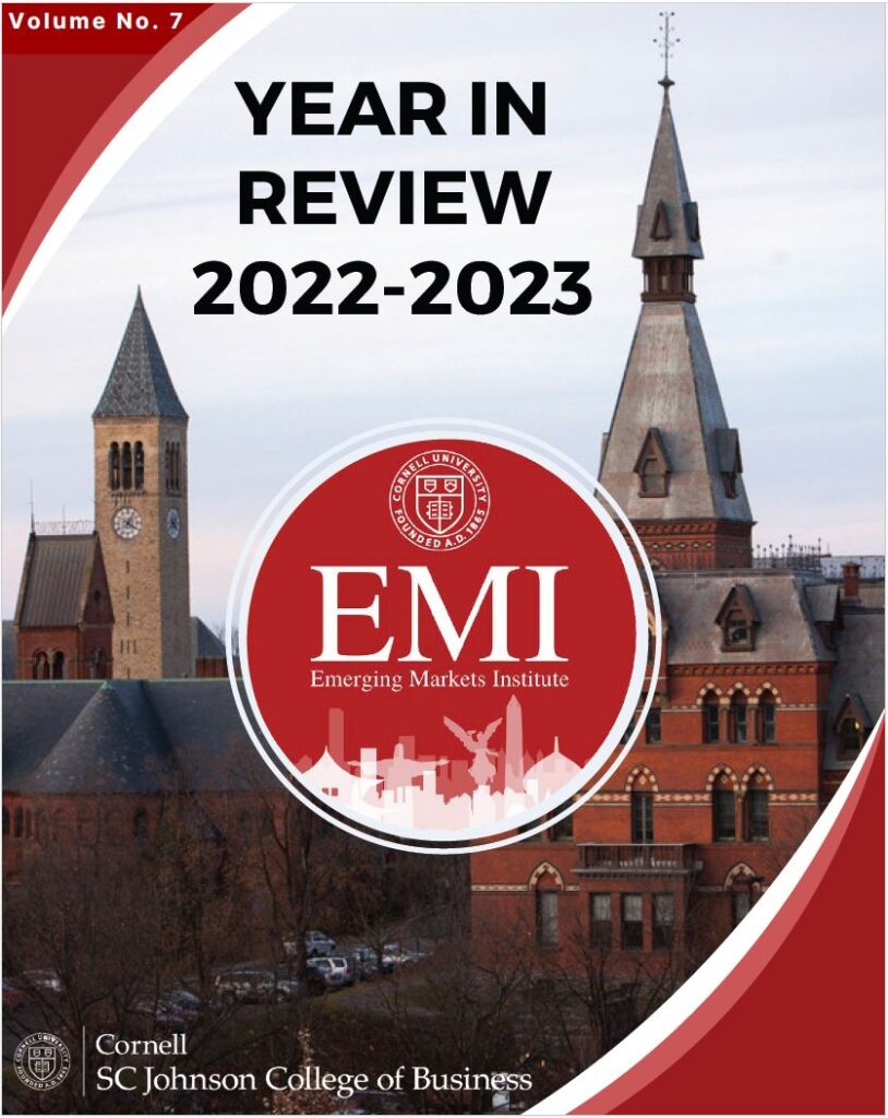 EMI YiR 2023 cover page with EMI logo and Sage Hall in the back