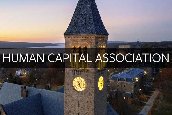 “Human Captial Association” written over McGraw Tower.
