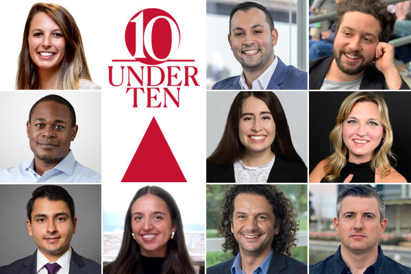 Alt text: headshots of the 10 honorees with a 10 Under 10 graphic identifier overlaid on the image.