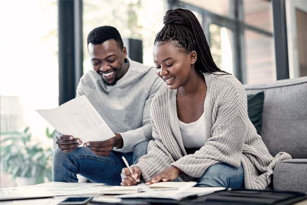 Couple discussing finances
